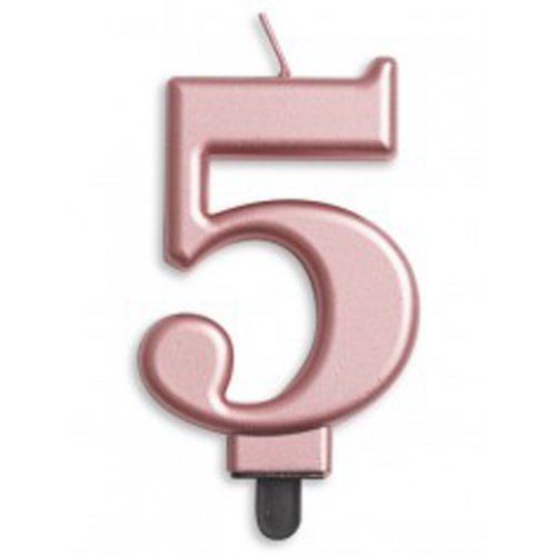 (image for) Jumbo Number 5 Candle Rose Gold